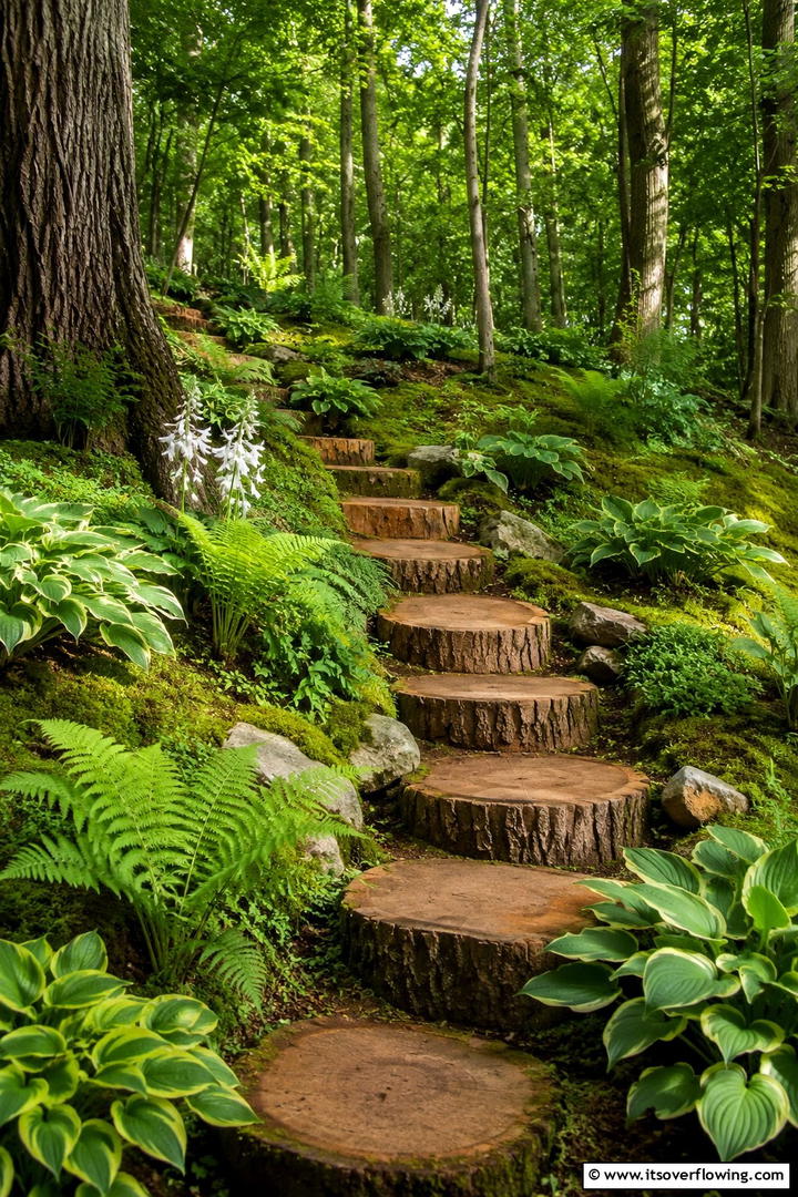 Lush Woodland Escape - 30 Sloped Garden Ideas to Transform Challenging Yards