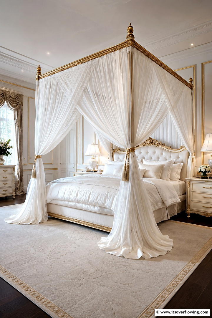 Luxurious Draped Canopy Bed - 25 Stunning Canopy Bed Ideas for a Dreamy Bedroom