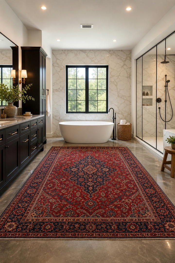 Luxurious Rugs - 25 Maximalist Bathroom Design Ideas for Bold Spaces
