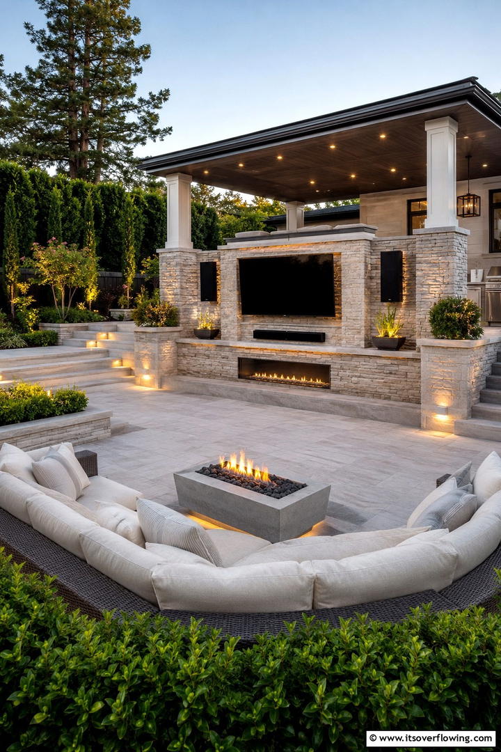 Luxury Outdoor Entertainment Space - 30 Modern Backyard Ideas to Transform Your Outdoor Oasis