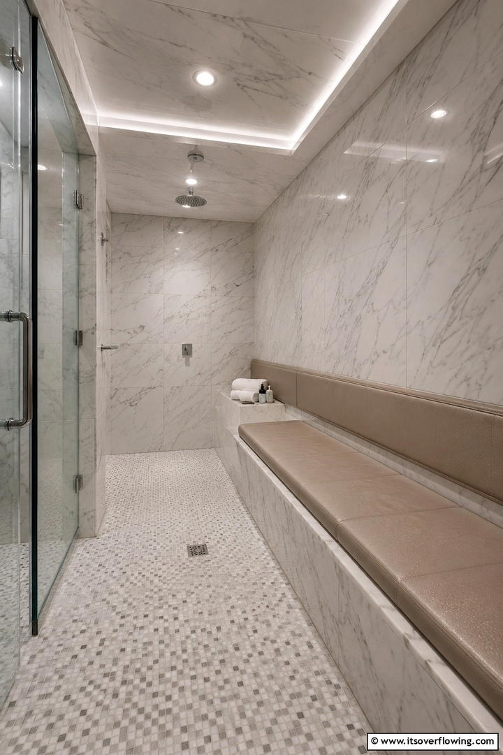 Luxury Spa Style Bench - 30 Shower Bench Ideas for Functional Bathroom Designs