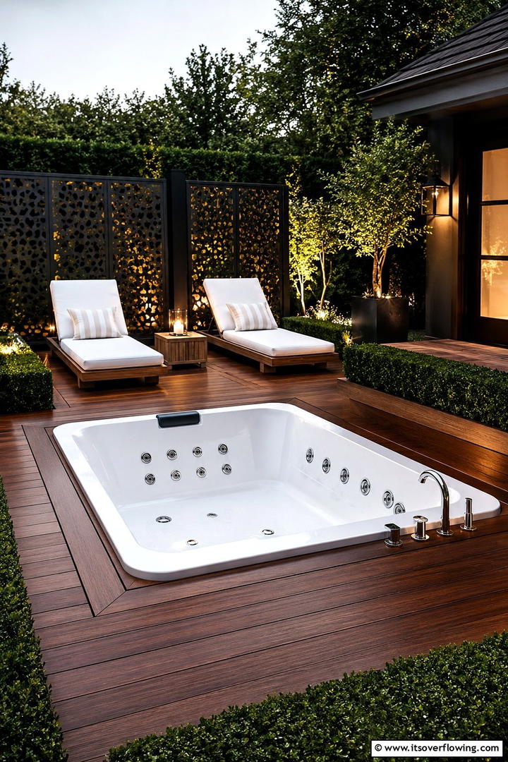 Luxury Spa Style Tub - 30 Serene Outdoor Bathtub Ideas for a Backyard Oasis