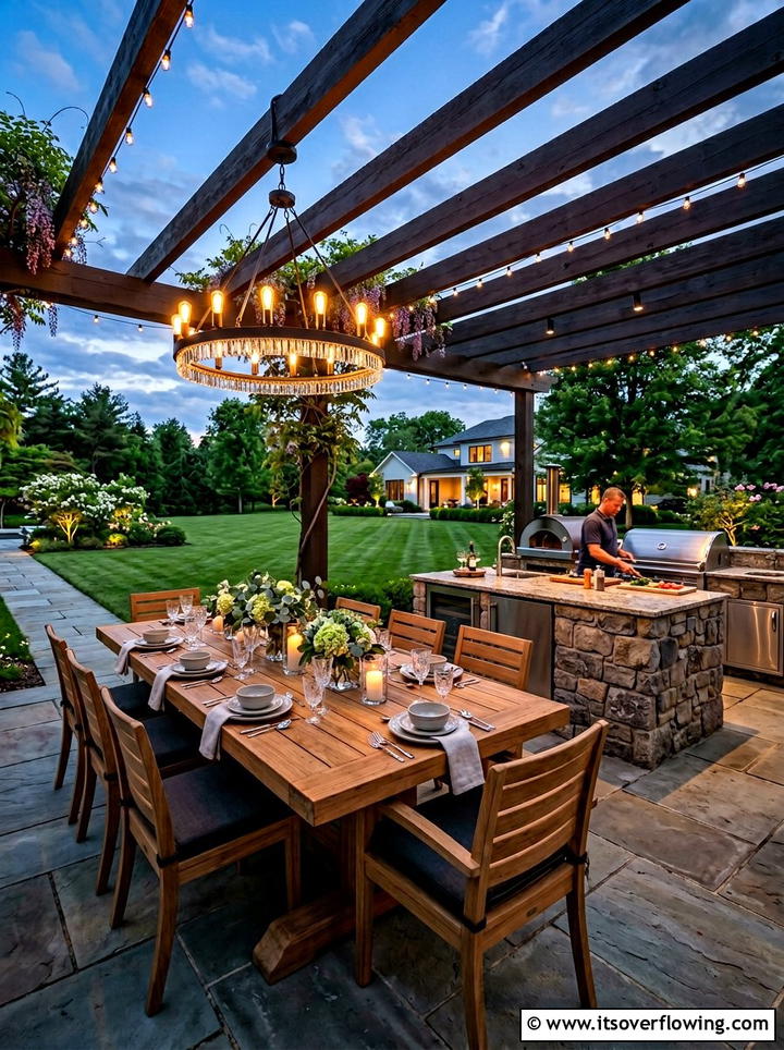 Luxury outdoor kitchen dining area - 25 garden design ideas for outdoor kitchens