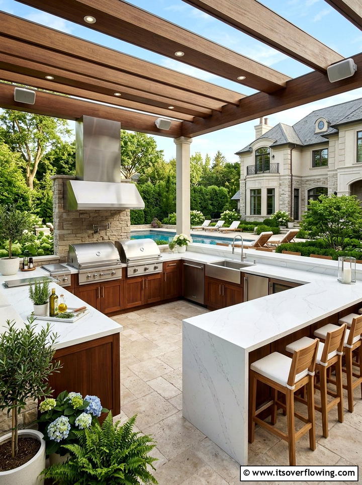 Luxury outdoor kitchen suite - 25 backyard ideas with outdoor kitchen
