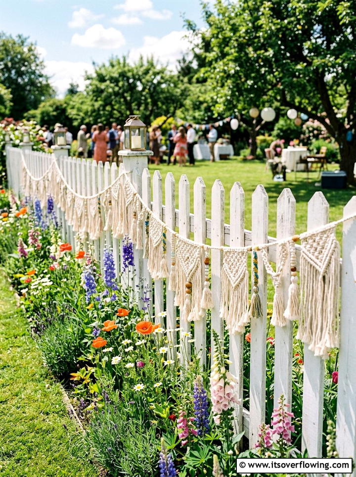 Macrame Garden Garland - 25 garden decor ideas with macrame