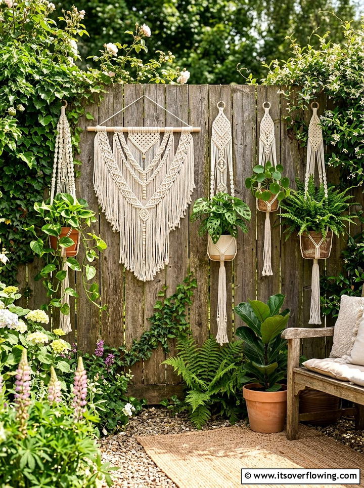 Macrame Hanging Decor - 25 garden decor ideas for birthdays