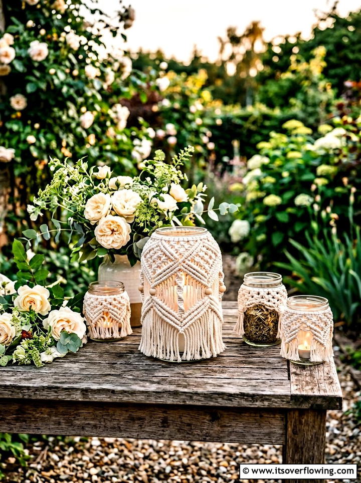 Macrame Lantern Cover - 25 garden decor ideas with macrame