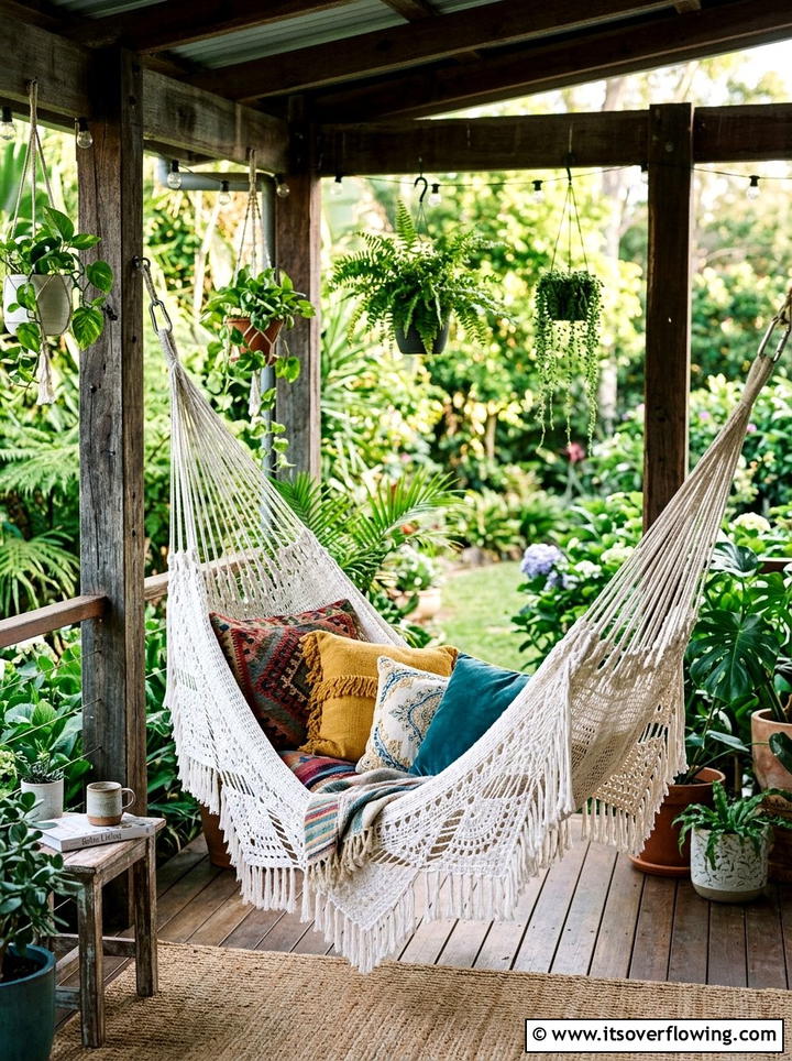 Macrame Plant Hangers - 25 front porch decor ideas with boho textures