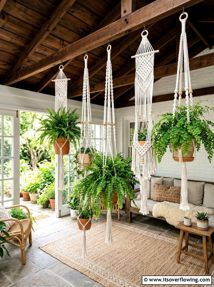 Macrame Plant Hangers - 25 front porch ideas diy