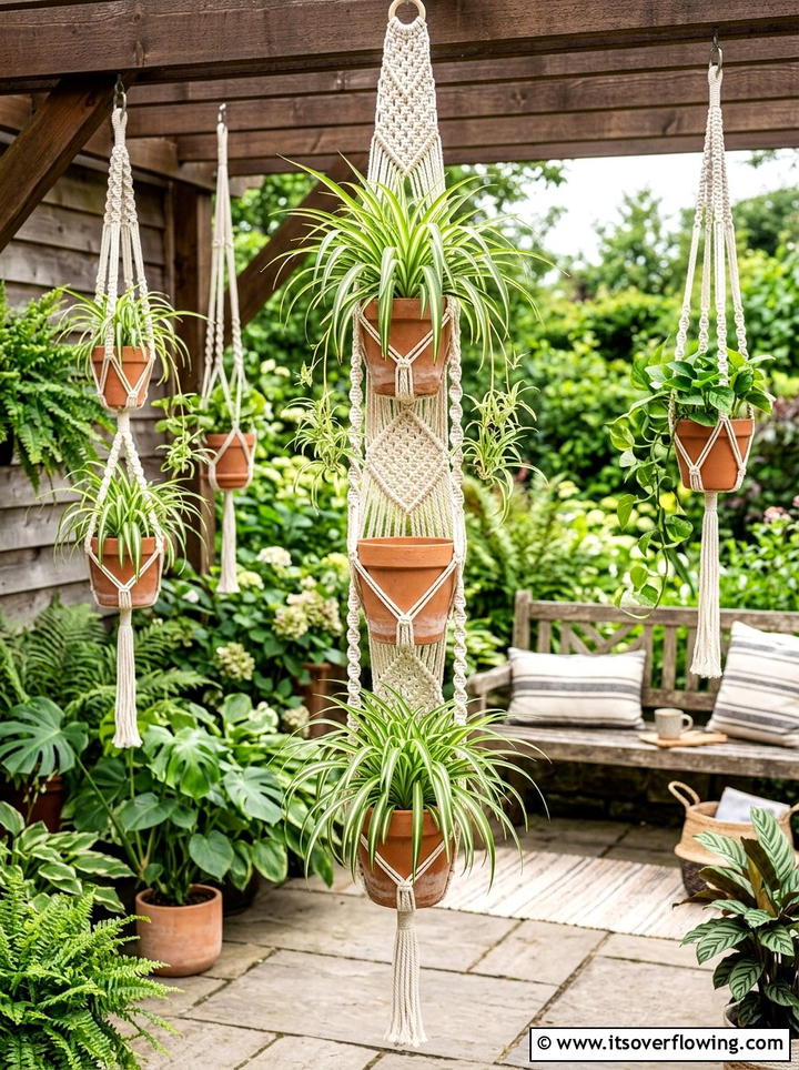Macrame Plant Hangers For Outdoors - 25 garden decor ideas with hanging baskets