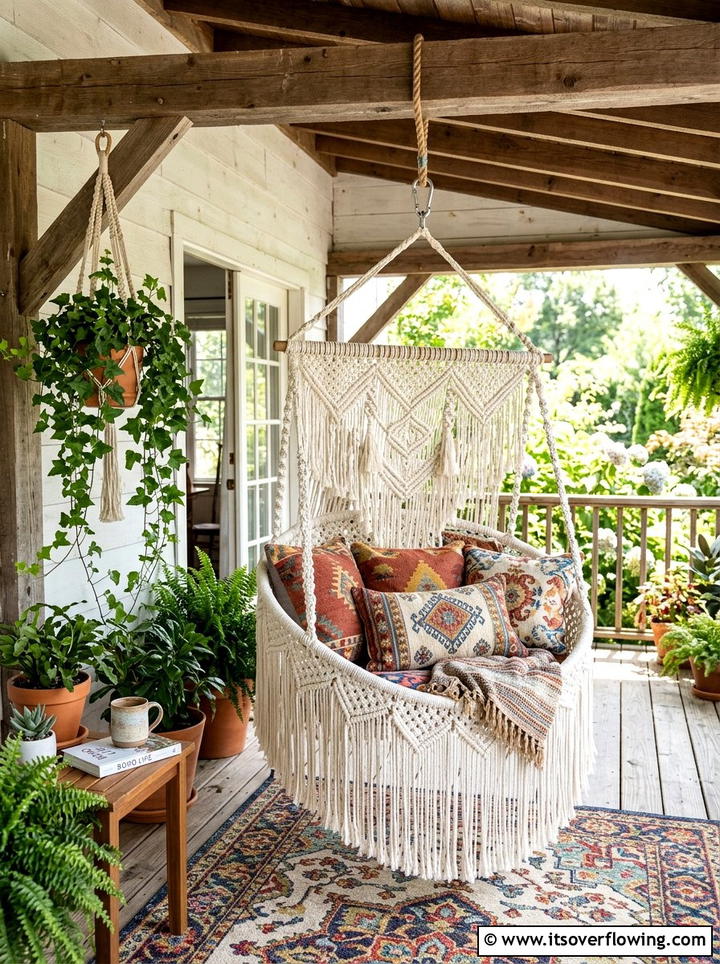 Macrame Swing Chair Porch - 25 front porch ideas with hanging chair