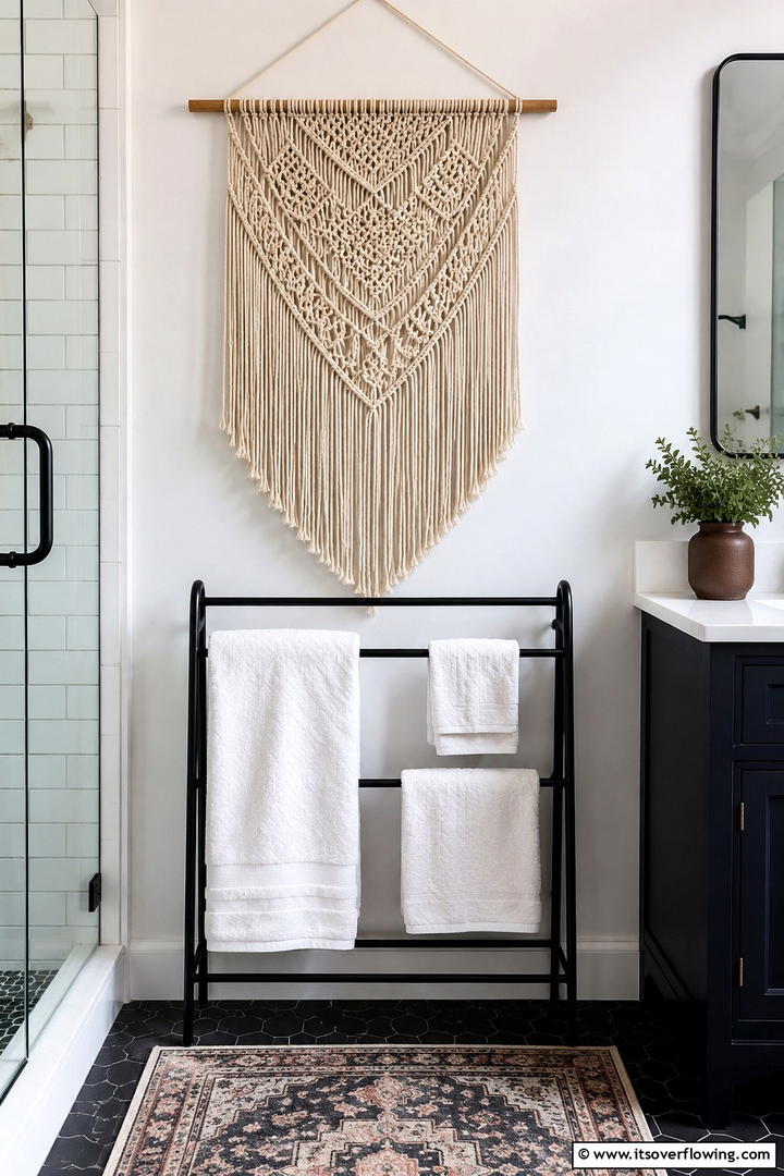 Macrame Wall Hanging - 50 Fall Bathroom Decor Ideas Roundup- Timeless Tips