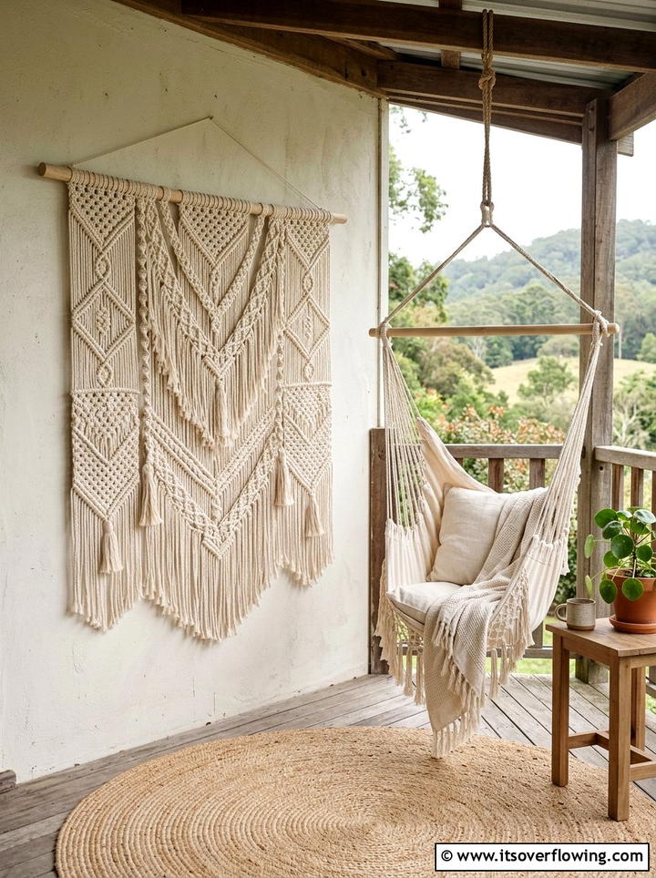 Macrame Wall Hanging - 25 backyard decorating ideas with wall decor