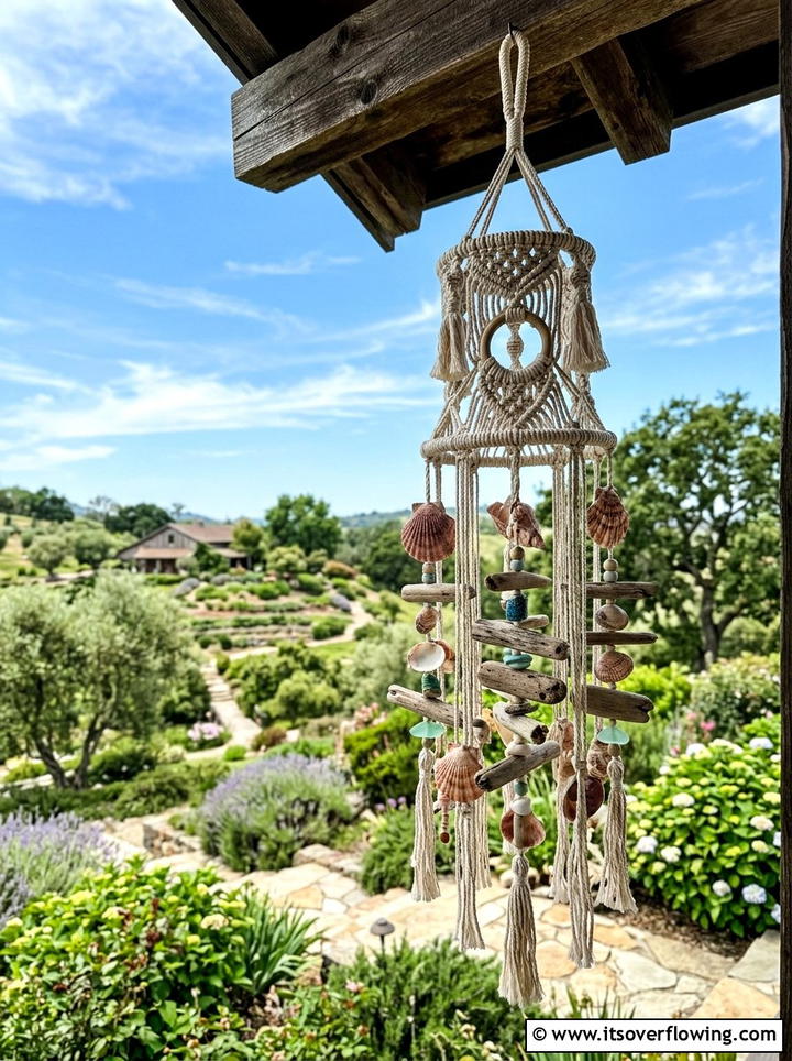 Macrame Wind Chime - 25 garden decor ideas with macrame