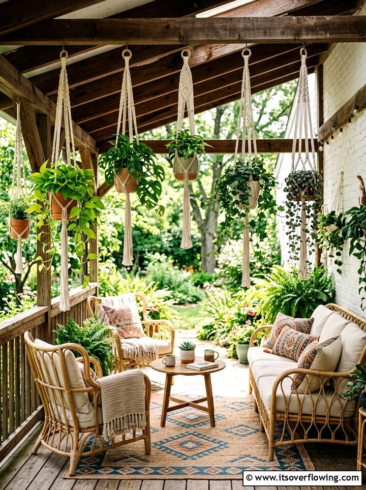 Macrame plant hangers - 25 garden decor ideas with hanging decor