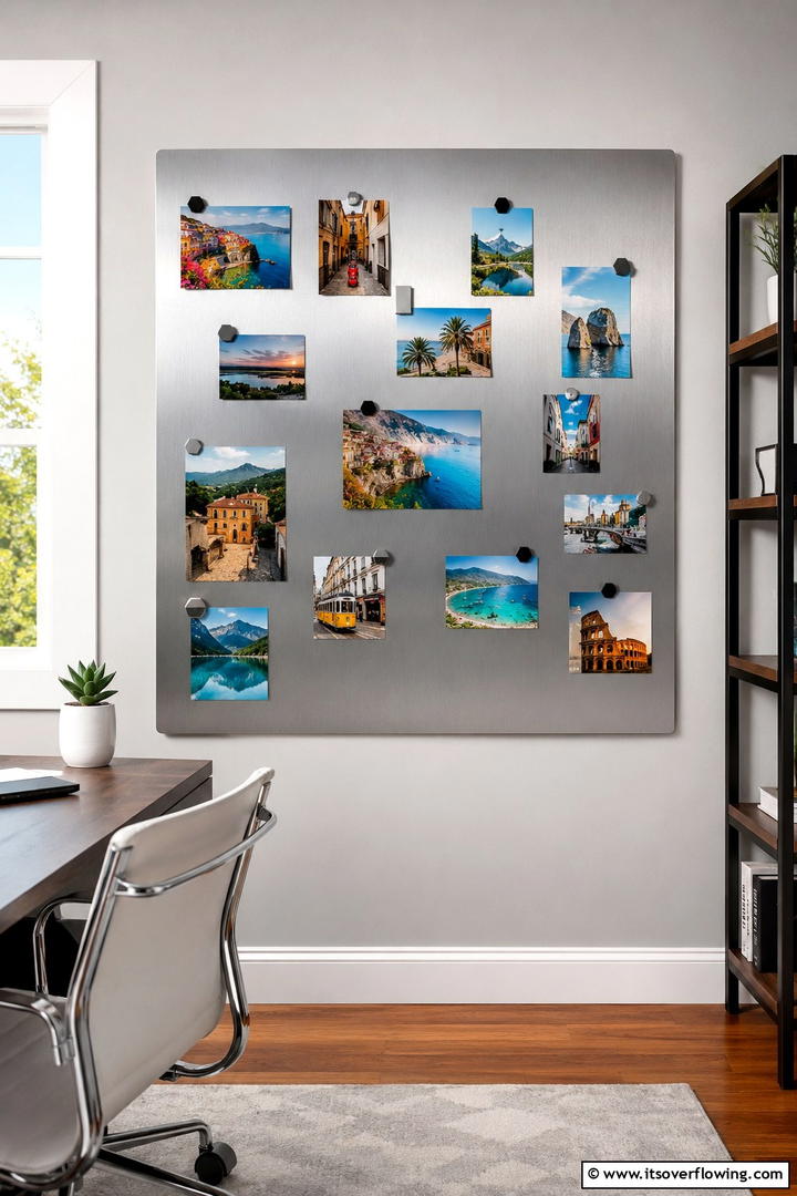 Magnetic Photo Board - 30 Photo Display Ideas to Showcase Your Favorite Memories