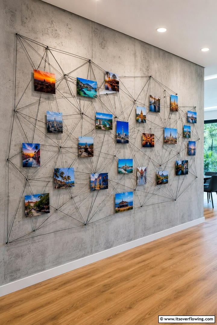 Magnetic String Art - 30 Photo Display Ideas to Showcase Your Favorite Memories