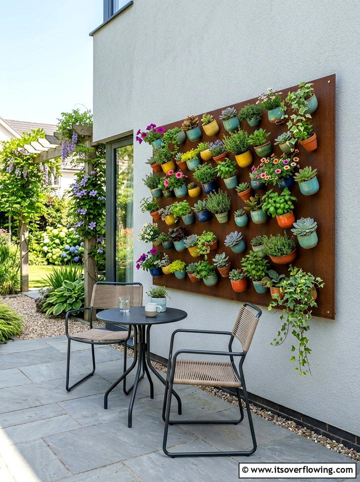 Magnetic wall garden - 25 small garden ideas with wall planters