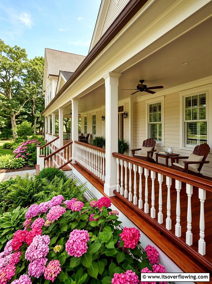 Mahogany Porch Railing - 25 front porch ideas with wood accents