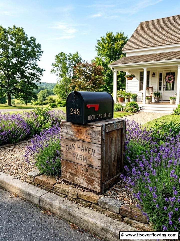 Mailbox crate stand - 25 front porch decor ideas with vintage crates