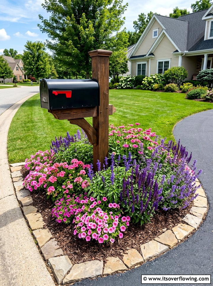 Mailbox garden bed - 25 cheap garden ideas for front yard