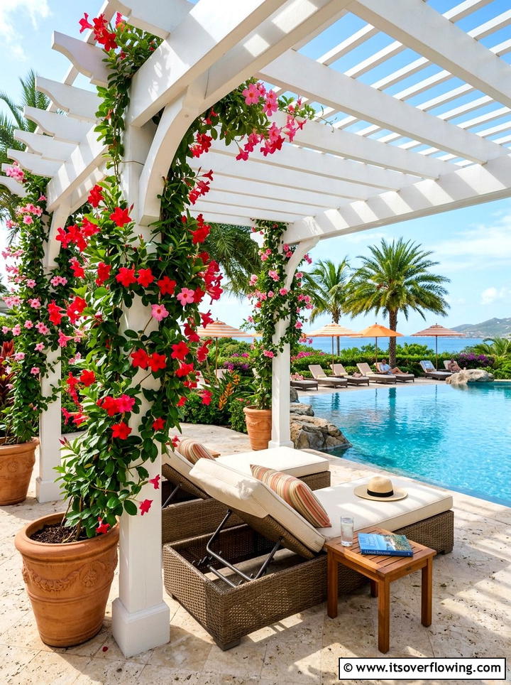 Mandevilla pool deck shade - 25 creative garden ideas with pergola vines