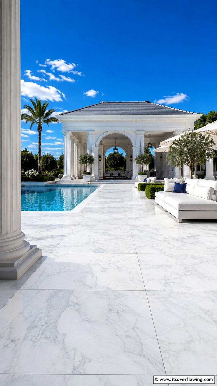 Marble Pathways for Luxury - 20 Pool Walkway Ideas for a Stunning Backyard