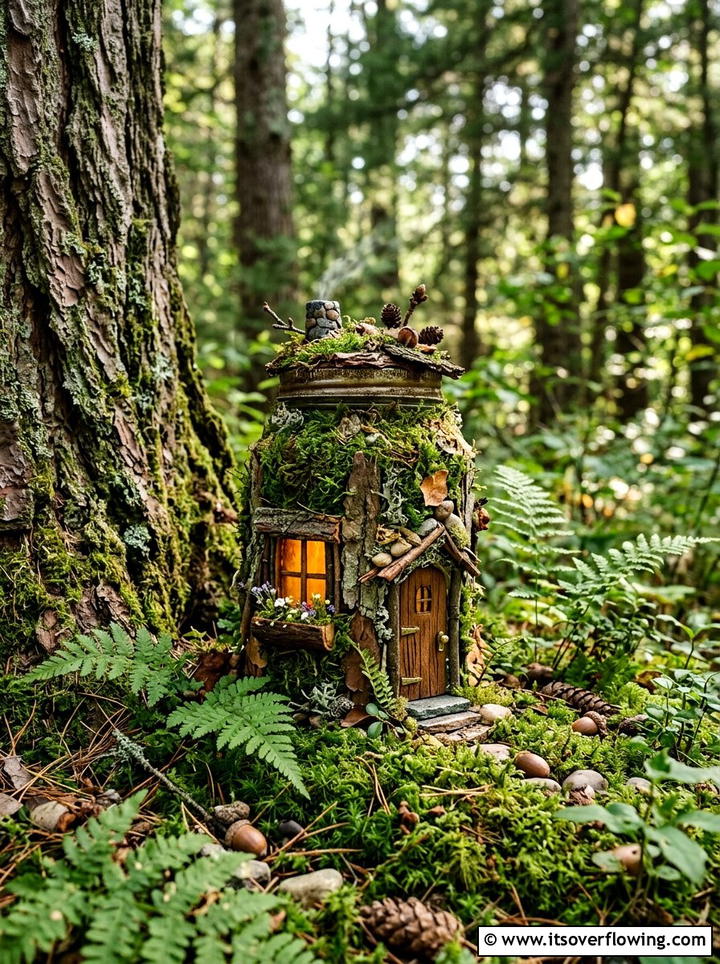 Mason Jar Fairy House - 25 garden decor ideas with mason jars