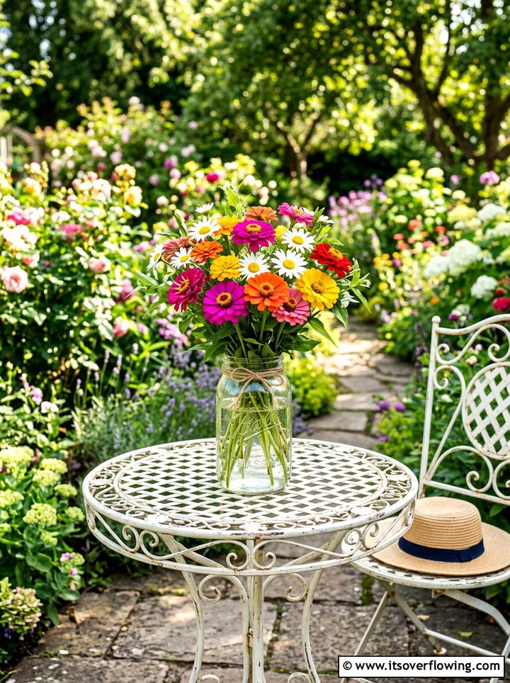 Mason Jar Flower Vase - 25 upcycled garden ideas with mason jars