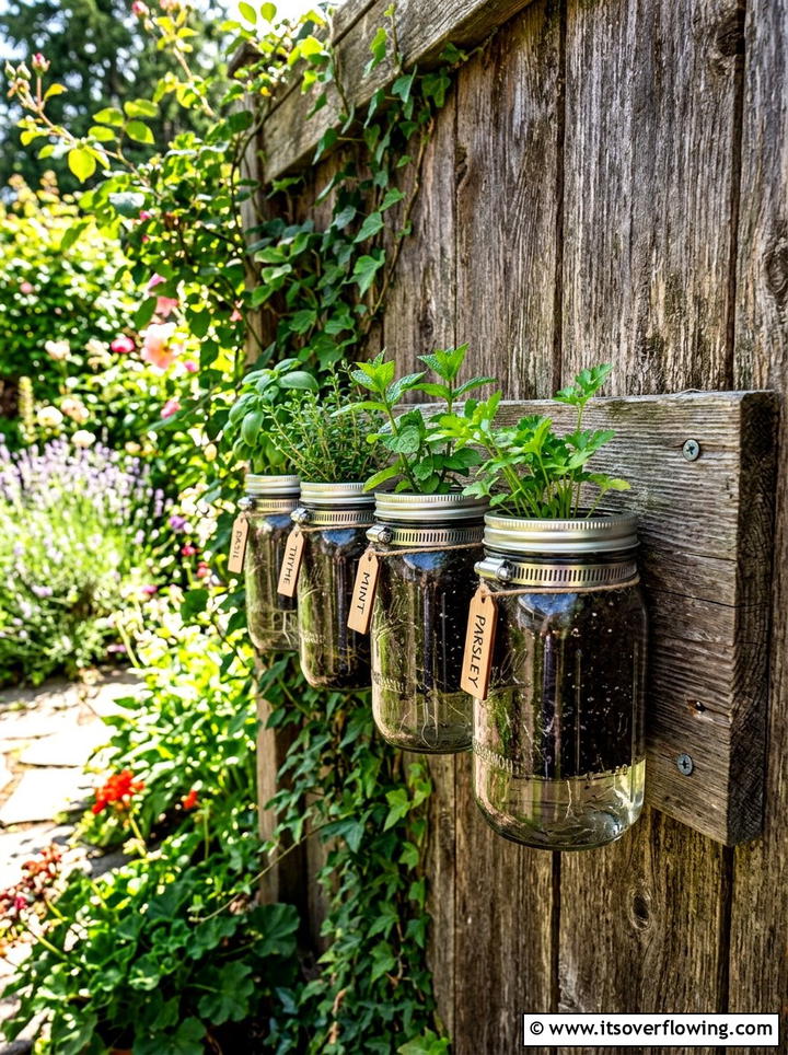 Mason Jar Garden - 25 upcycled garden ideas for tiny yards