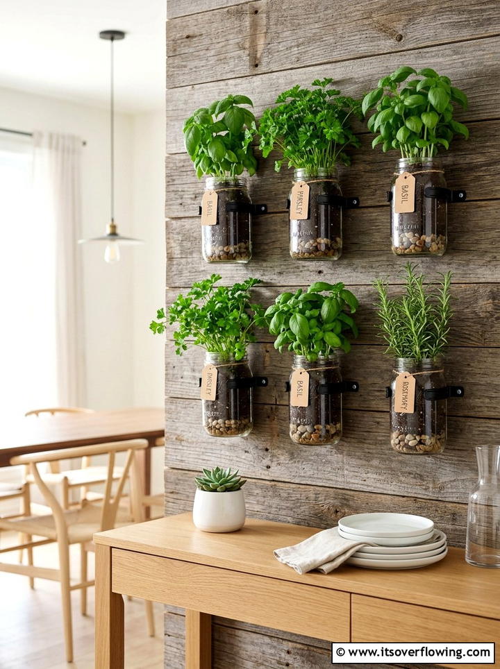 Mason Jar Herb Garden - 25 reusing old things ideas for herb garden