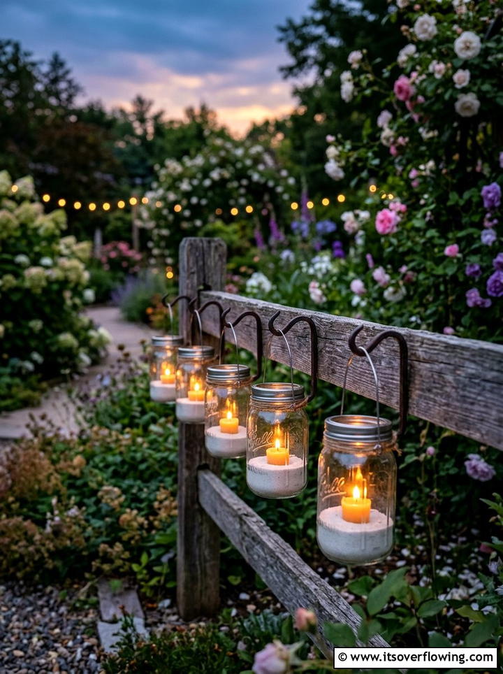 Mason Jar Lantern - 25 reusing old things ideas for fence decor