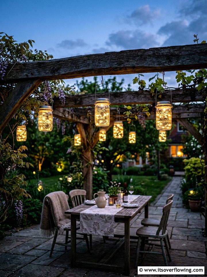 Mason Jar Lantern - 25 upcycled garden ideas with rustic style