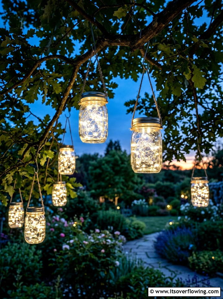 Mason Jar Lighting - 25 backyard ideas with rustic style
