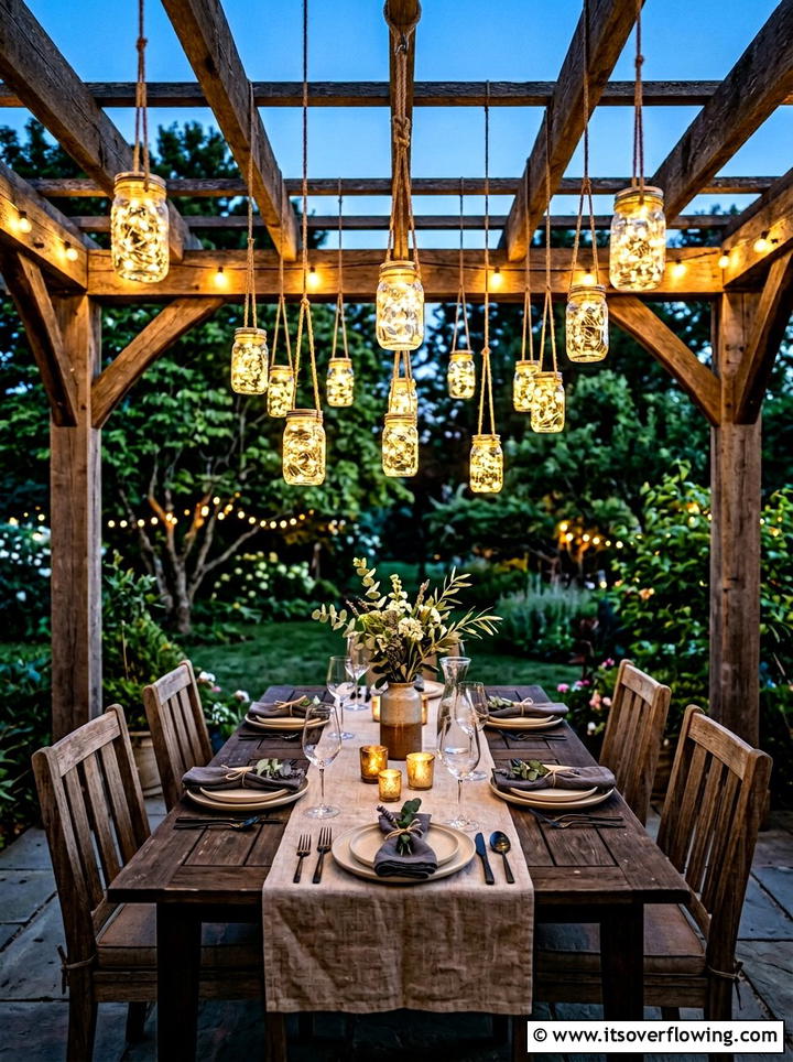Mason Jar Lighting - 25 backyard decorating ideas with recycled materials