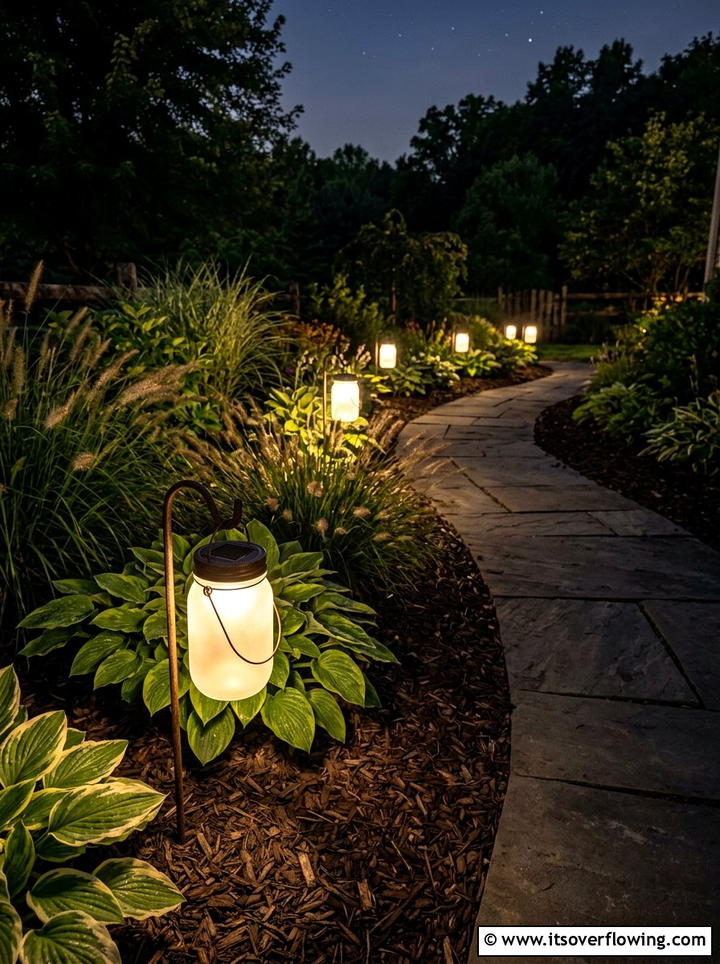 Mason Jar Path Light - 25 garden decor ideas with mason jars
