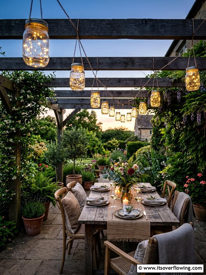 Mason Jar Patio Lighting - 25 reusing old things ideas for patio