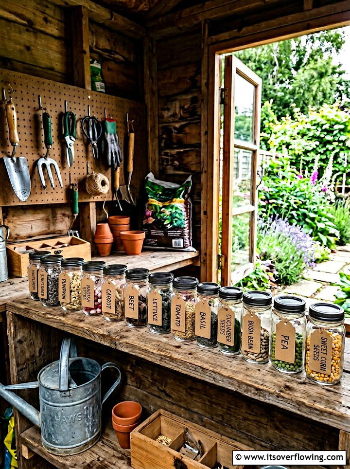 Mason Jar Seed Storage - 25 upcycled garden ideas with mason jars