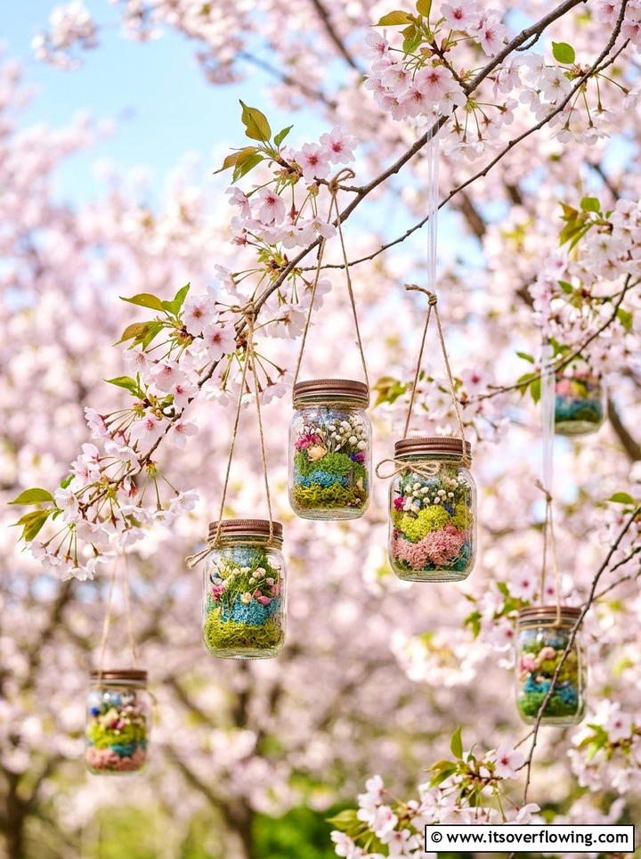 Mason Jar Tree Ornament - 25 garden decor ideas with mason jars