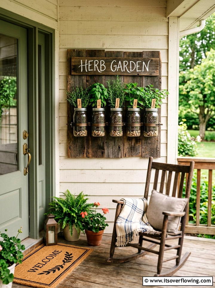 Mason Jar Wall Mount - 25 creative garden ideas with wall mounted planters