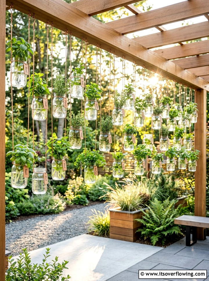 Mason jar hanging garden - 25 creative garden ideas with unusual planters