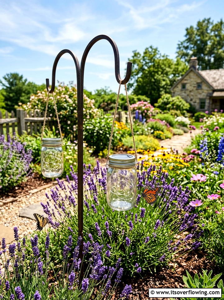 Mason jar solar lantern - 25 upcycled garden ideas for sunny spaces