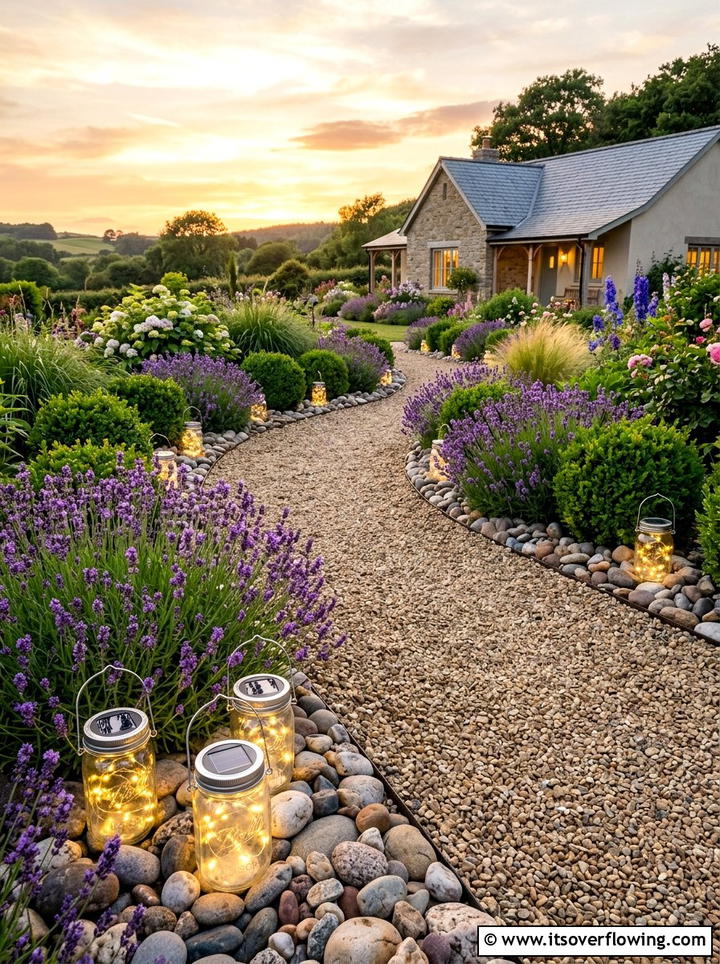 Mason jar solar walkway light - 25 garden ideas with mason jar lanterns