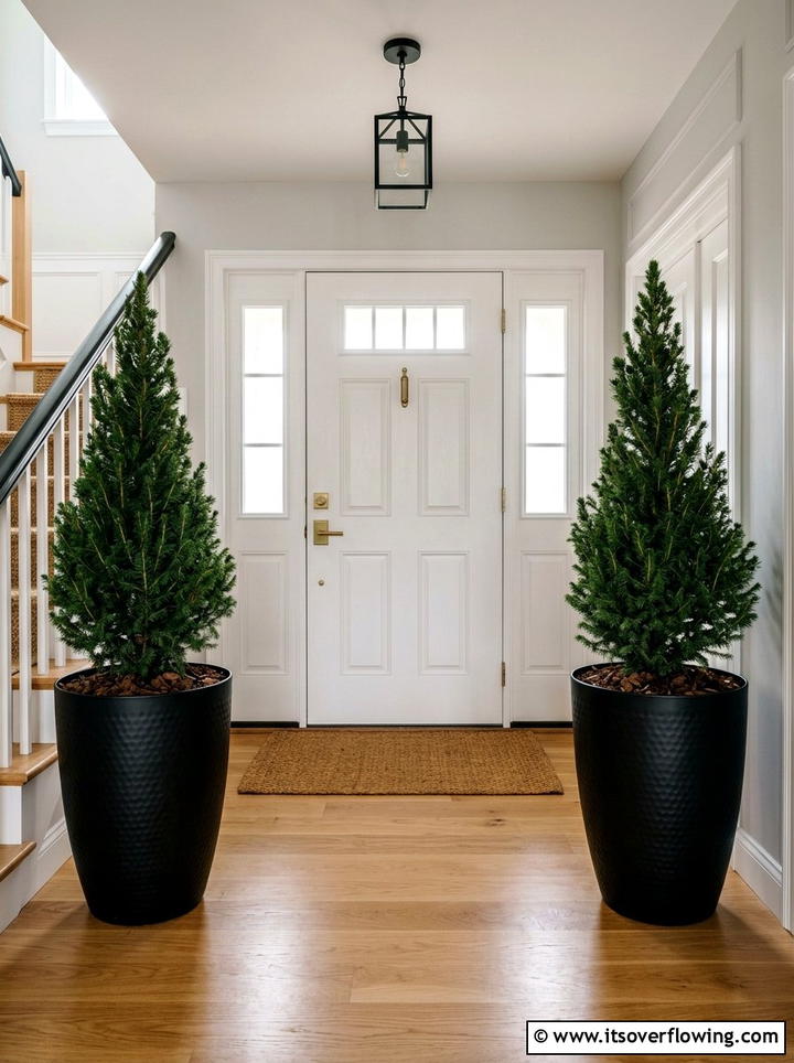 Matching Large Planters - 25 front porch decor ideas with symmetrical layout
