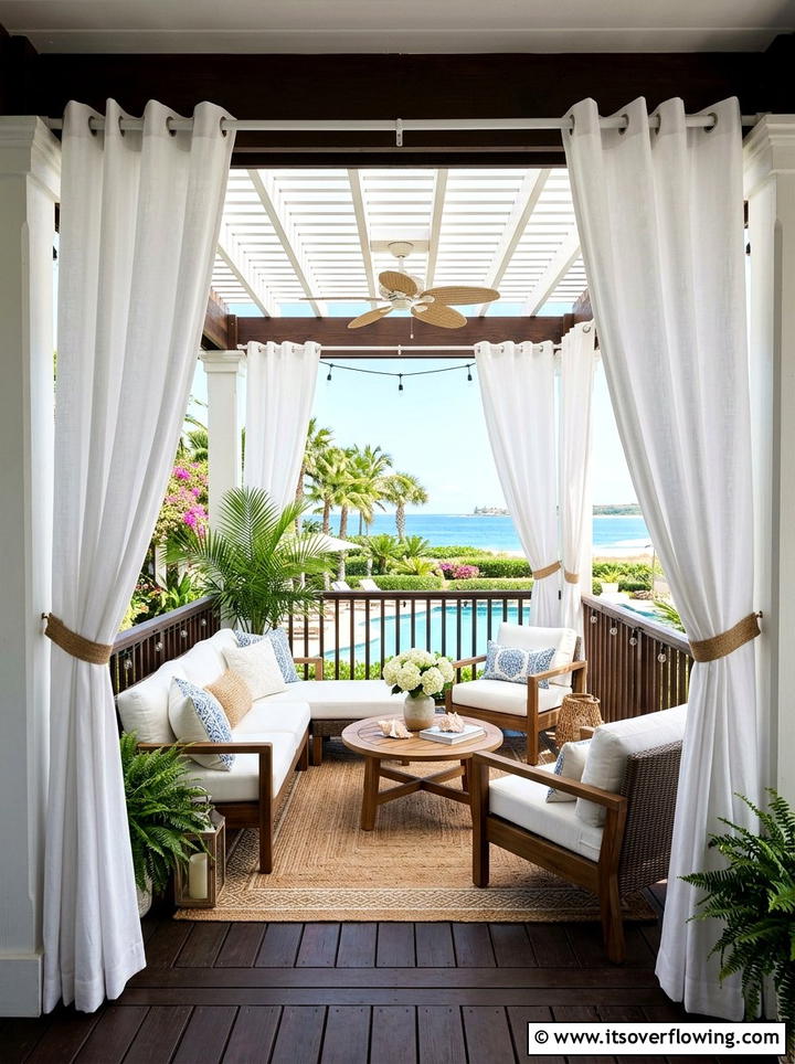Matching Porch Curtains - 25 front porch decor ideas with symmetrical layout