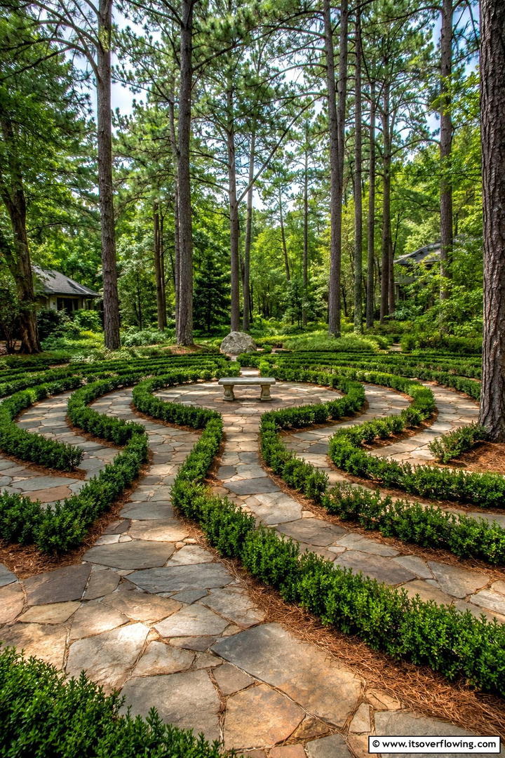 Meditative Tree Labyrinth - 30 Tree Landscaping Ideas for Shade, Privacy, and Curb Appeal