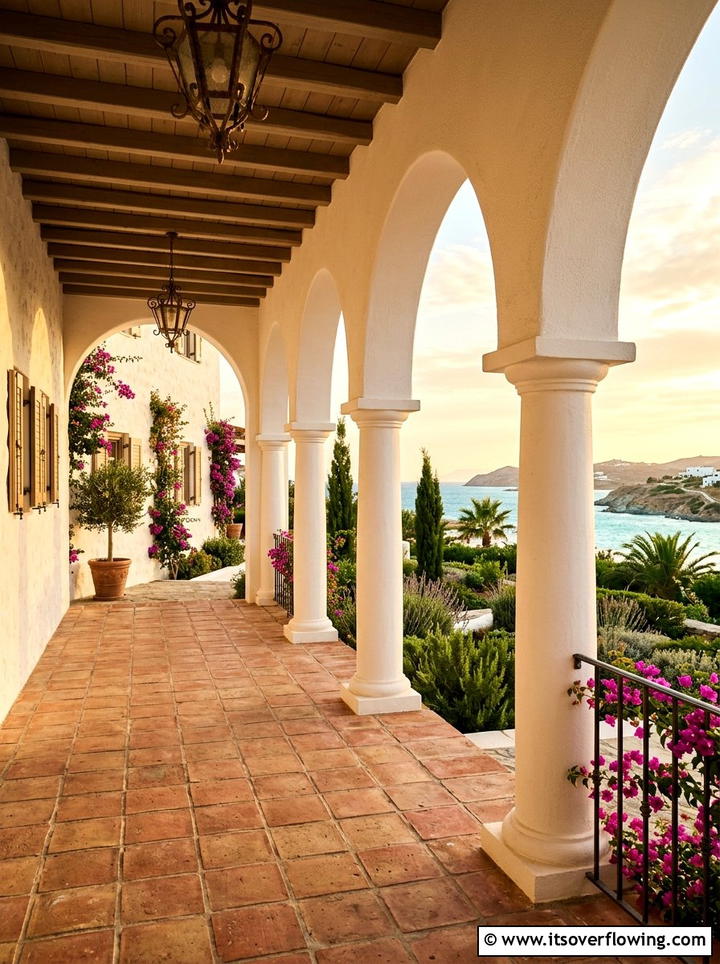 Mediterranean Arched Column Porch - 25 front porch ideas with columns