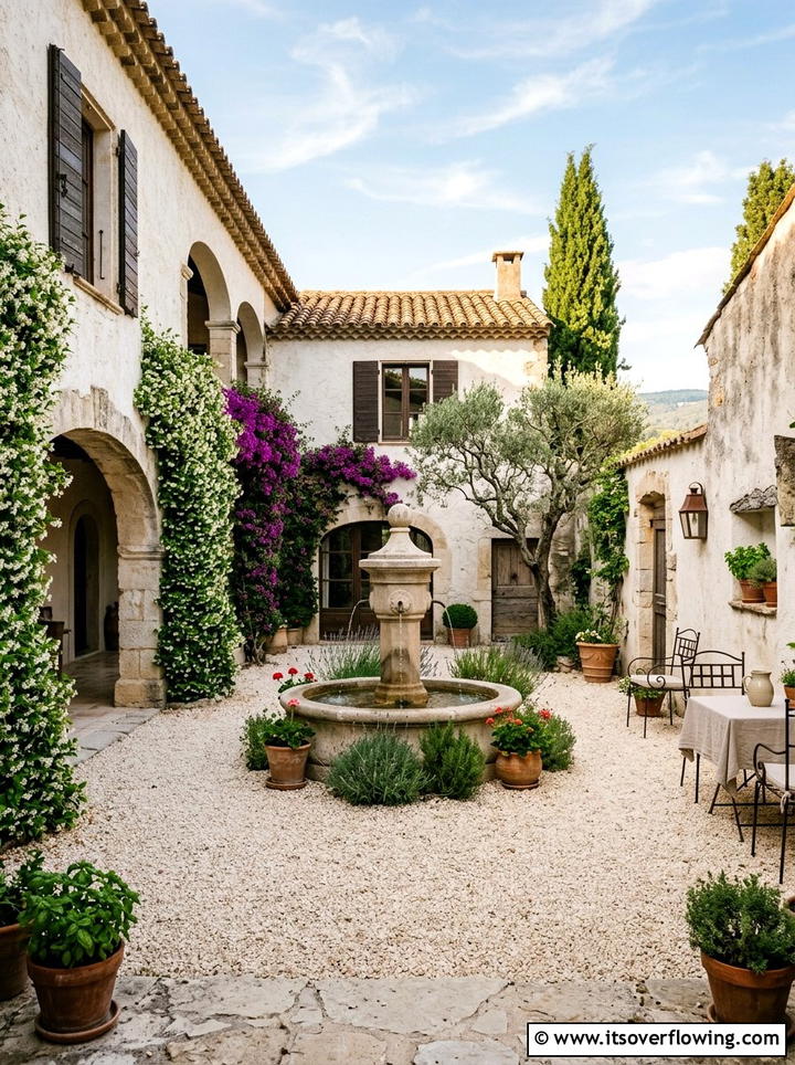 Mediterranean Courtyard - 25 garden ideas with gravel