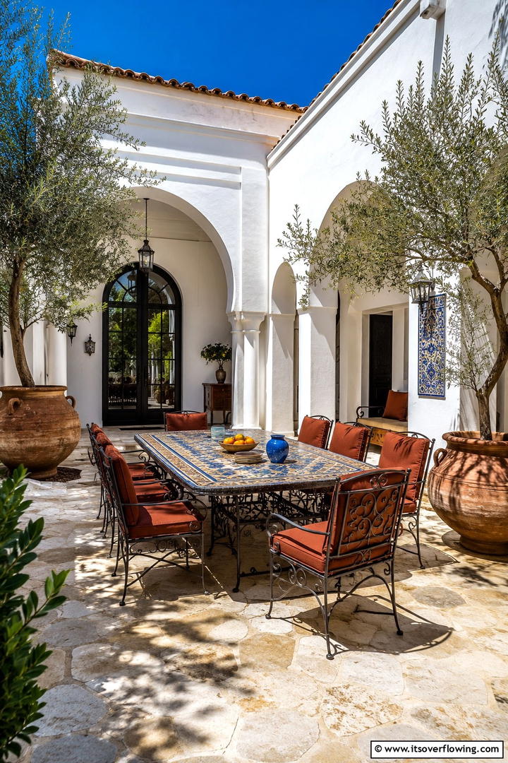 Mediterranean Courtyard Dining - 30 Inviting Outdoor Dining Area Ideas for Al Fresco Meals