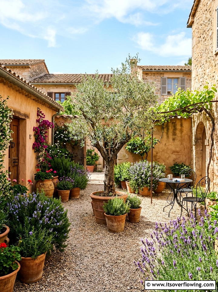 Mediterranean Courtyard Garden - 25 garden design ideas with low water plants